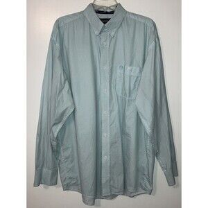 George Straight Wrangler Cowboy Rodeo XL Long Sleeve Button Shirt Mint Green AOP